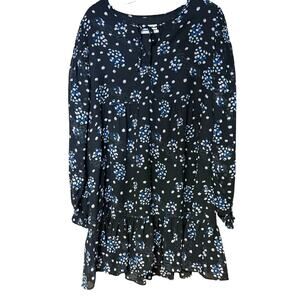 Urban Outfitters long sleeve dress navy blue floral lightweight women’s size L